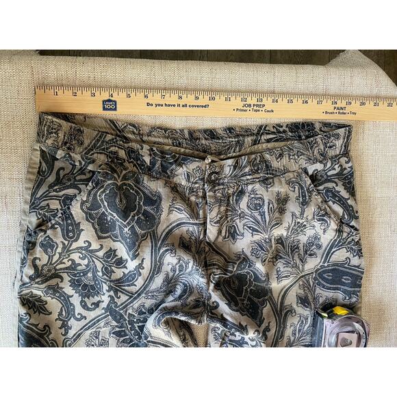 Etro Women’s Linen Pants Paisley Jacquard Wide Leg Relaxed Fit Italy XXL - Picture 5 of 14